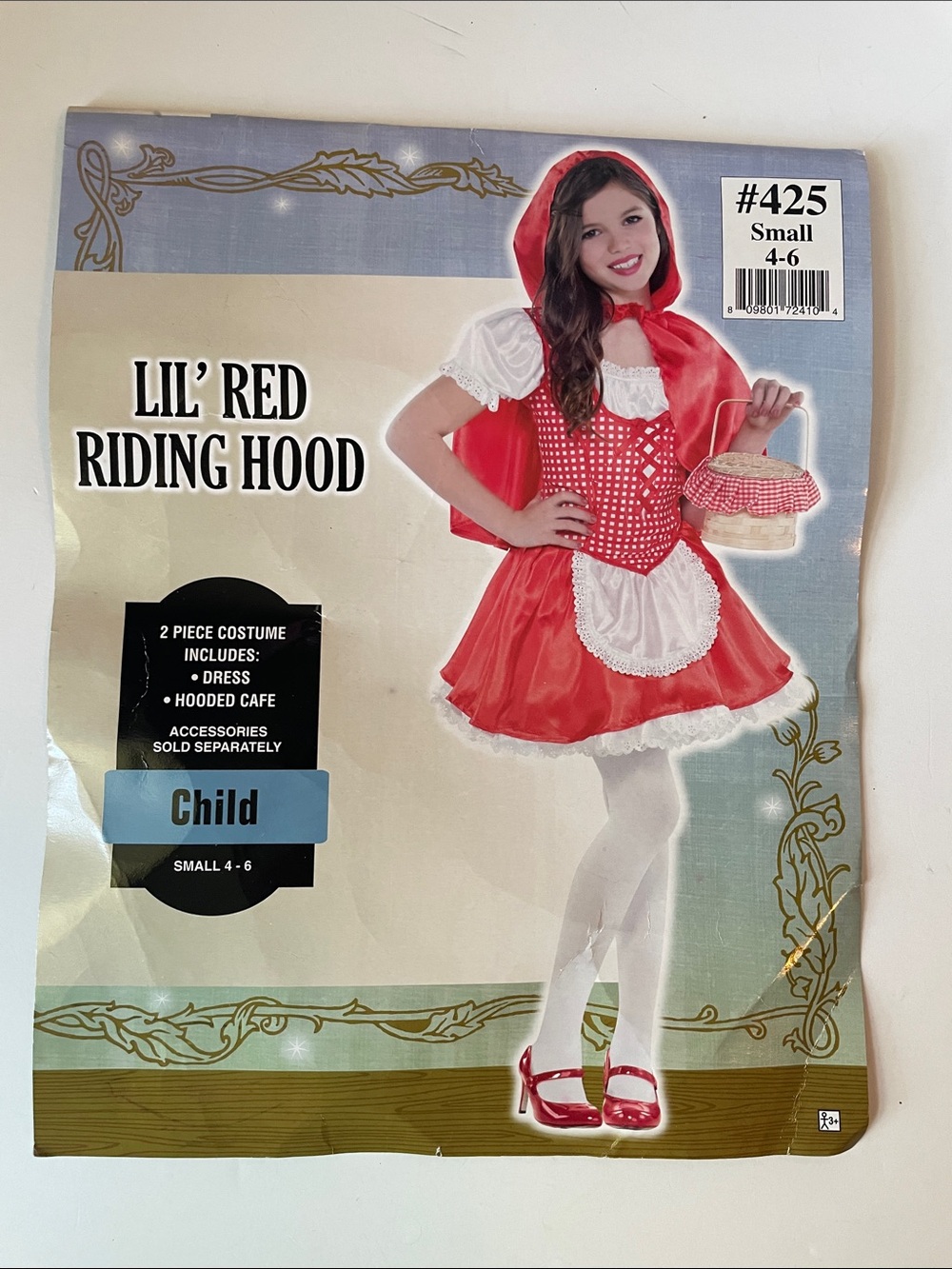 Lil' Red Riding Hood Kids  Halloween Costume - Red (Small 4-6)